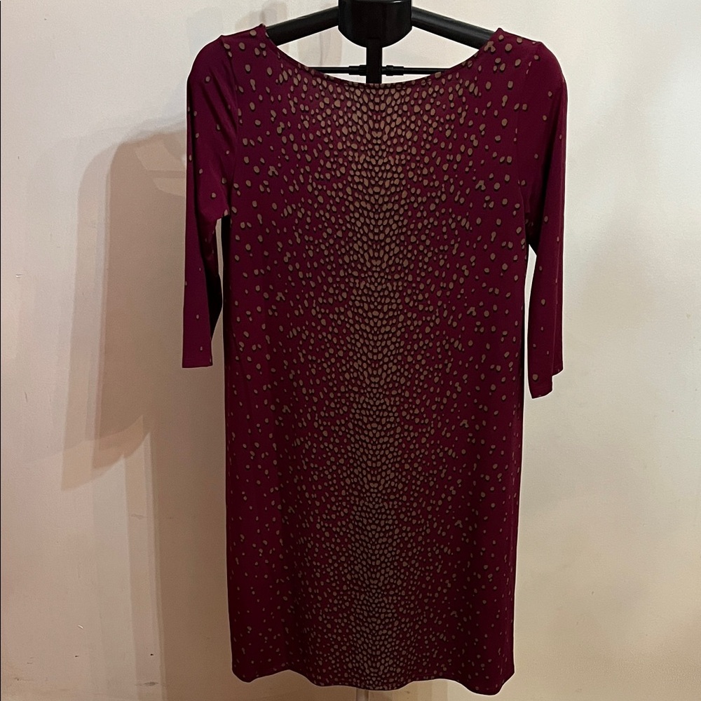 NWT Leota burgundy sheath dress with 3/4 sleeves